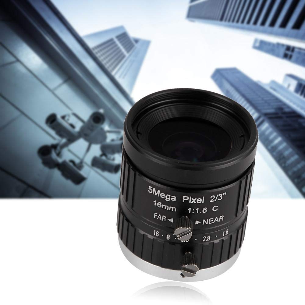 16mm 5MP Varifocal C-Mount Lens for Industrial Surveillance Cameras - High-Quality Manual Focus CCTV Lens for Security Systems, Machine Vision & Factory Automation