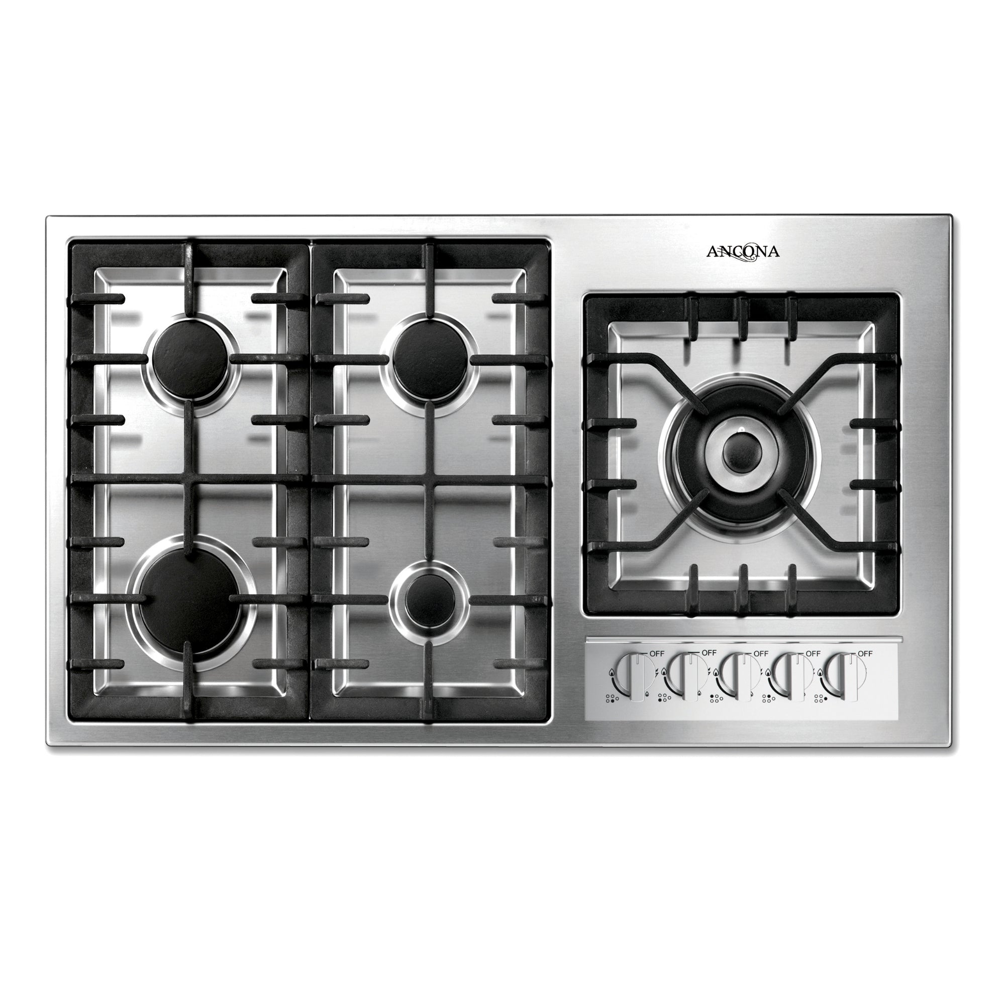36 Inch 5-Burner Professional Gas Cooktop with Wok Support - Perfect for Home Chefs & Asian Cooking
