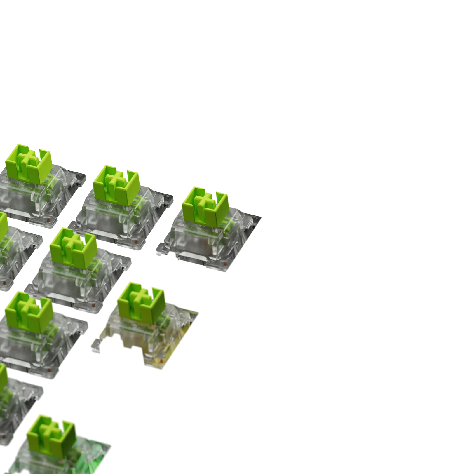 Glorious Raptor HE ISO 100 Mechanical Keyboard Switches - Linear Feel for Gaming & Typing | Compatible with Custom Keyboards & PC Builds