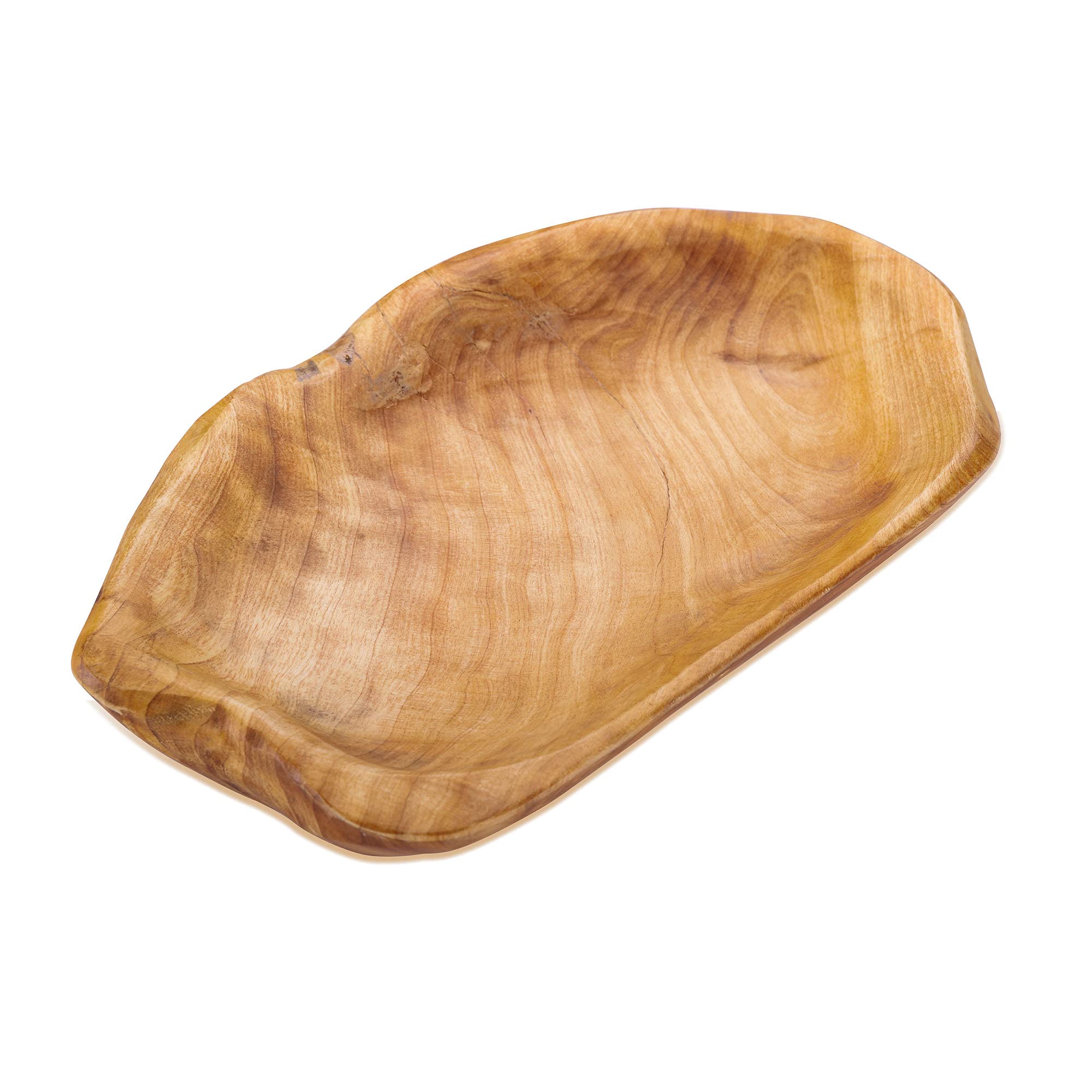 Top Plaza Wooden Fruit Bowl - Handmade Irregular Wooden Storage Basket for Bread, Snacks, Candy - Unique Kitchen Countertop & Living Room Decor - Perfect for Entertaining, Dining & Home Organization