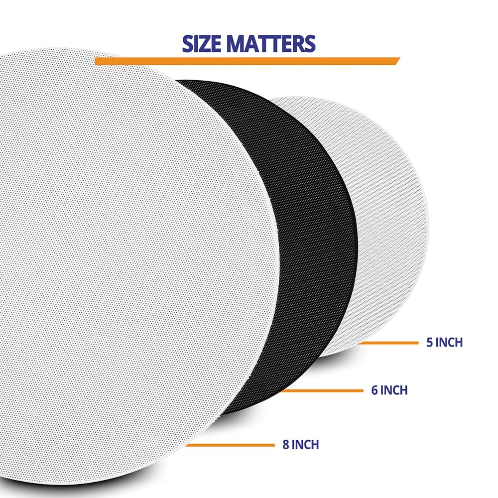 Power Dynamics PD NCBT8B 8-Inch Wireless Bluetooth Ceiling Speaker System - Built-in Amplifier, Easy Installation & Crisp Sound for Home Theater, Background Music & Outdoor Entertainment