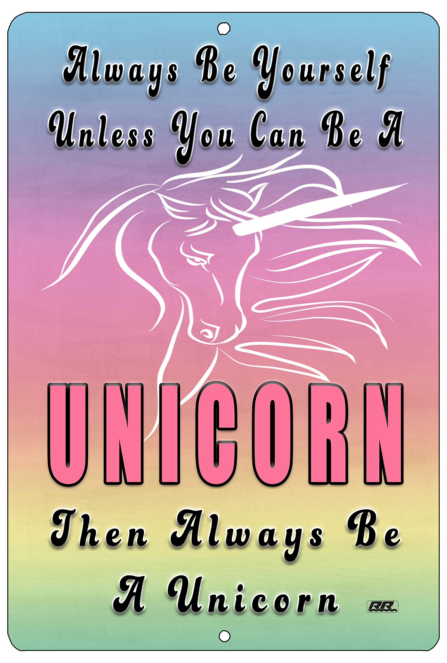 Funny Inspirational Metal Tin Sign for Girls - Unicorn Wall Art Decor for Bedroom, Door & Home - Perfect for Kids Room, Nursery, Playroom & Teen Girls' Space