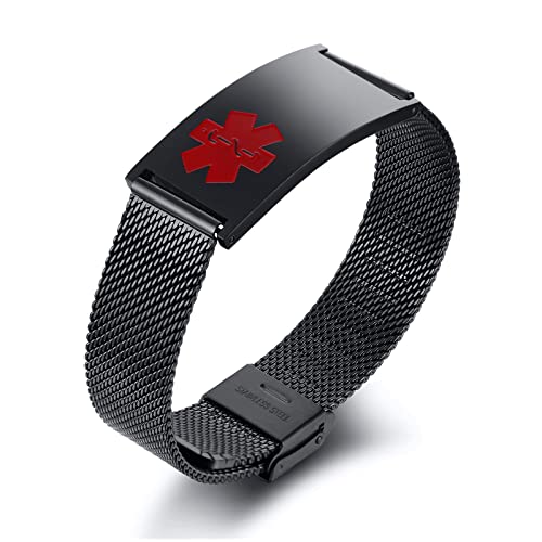 Stainless Steel 02-Black-Width 20MM-Red Logo