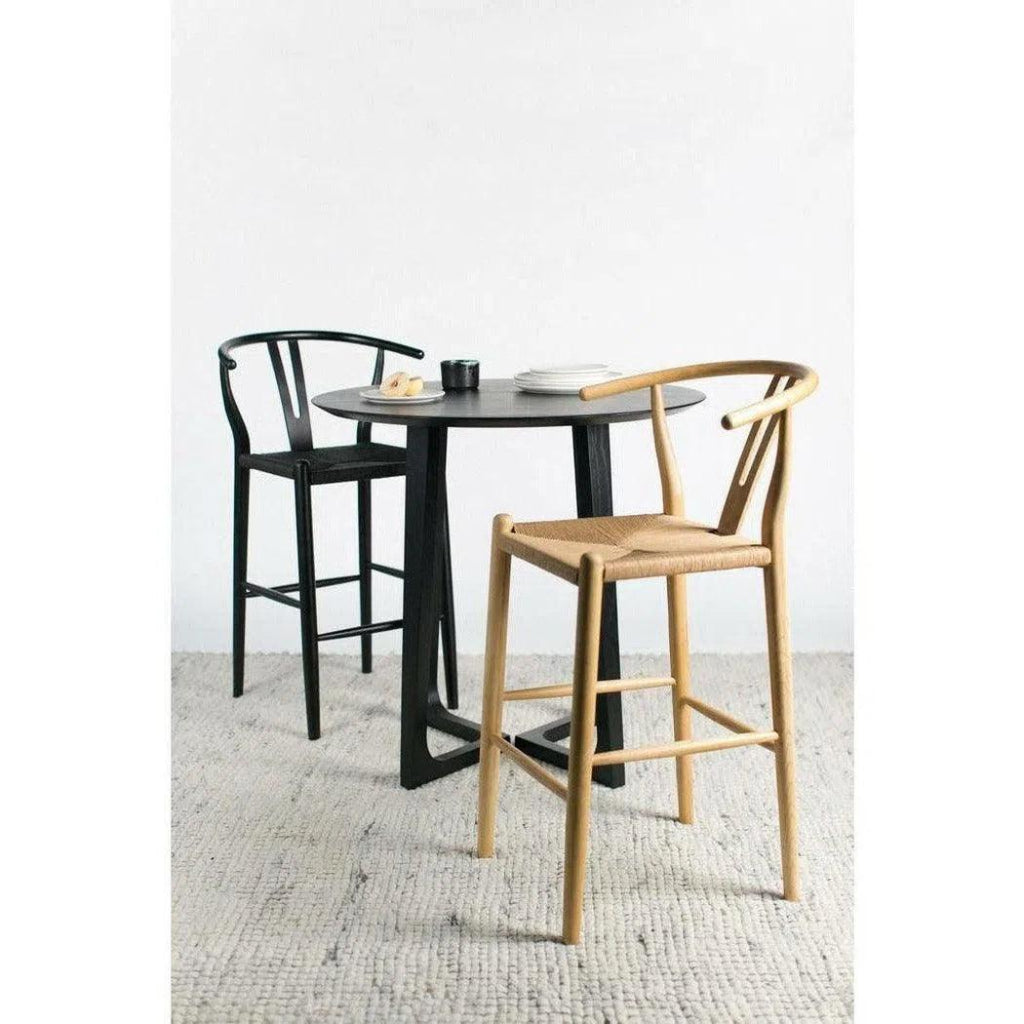 38-inch Black Mid Century Counter Table - Stylish Bar Height Dining Table for Kitchen, Breakfast Nook & Small Space Decor