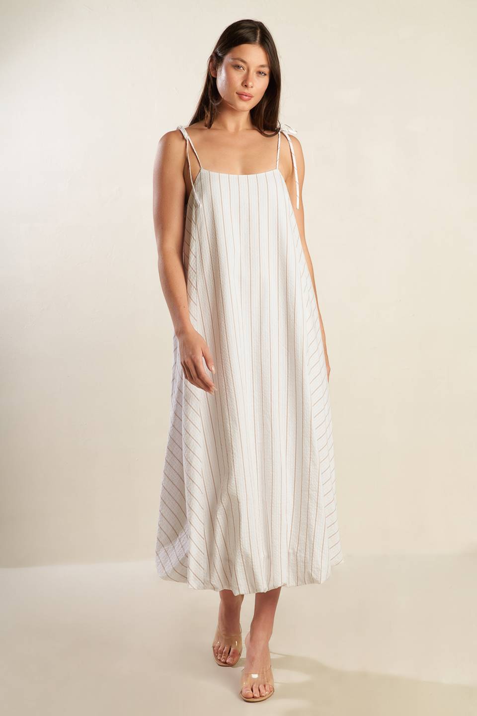 JUST WONDERING Woven Midi Dress for Women - Flowy Summer Boho Dress for Beach, Vacation & Casual Outings