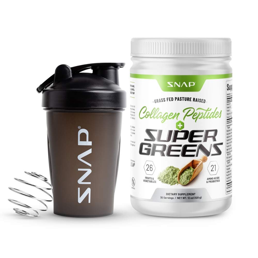 Organic Super Greens Powder with Free Snap Shaker Bottle - 2-in-1 Nutrition Boost for Smoothies, Workouts & Daily Wellness | Vegan, Gluten-Free Energy Supplement