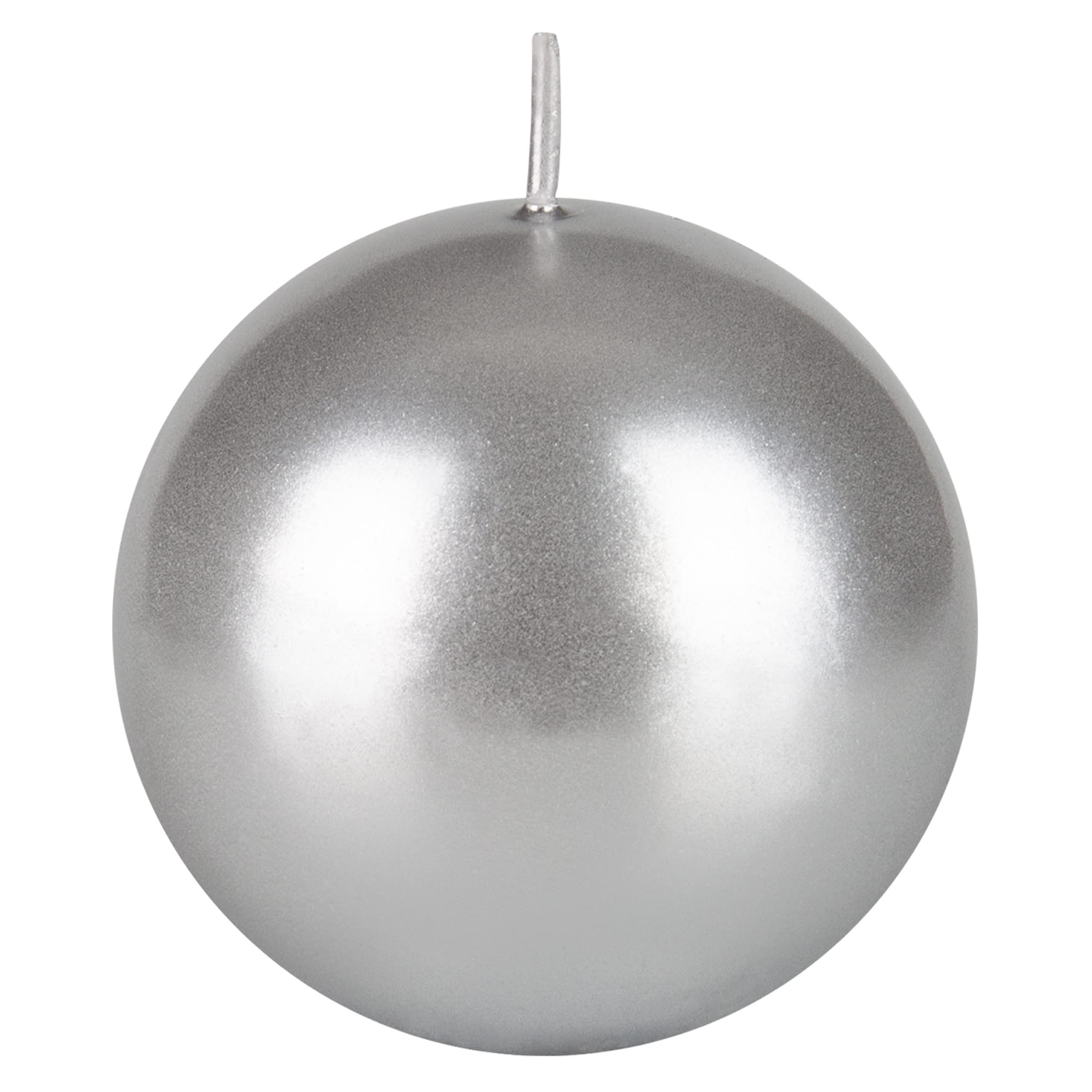 Premium Unscented Silver Ball Candles - 3