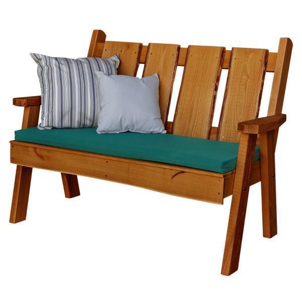 A&L Furniture Blue Mountain Timberland Garden Bench - Outdoor Wooden Bench for Patio, Garden, and Backyard - Weather-Resistant & Durable Seating