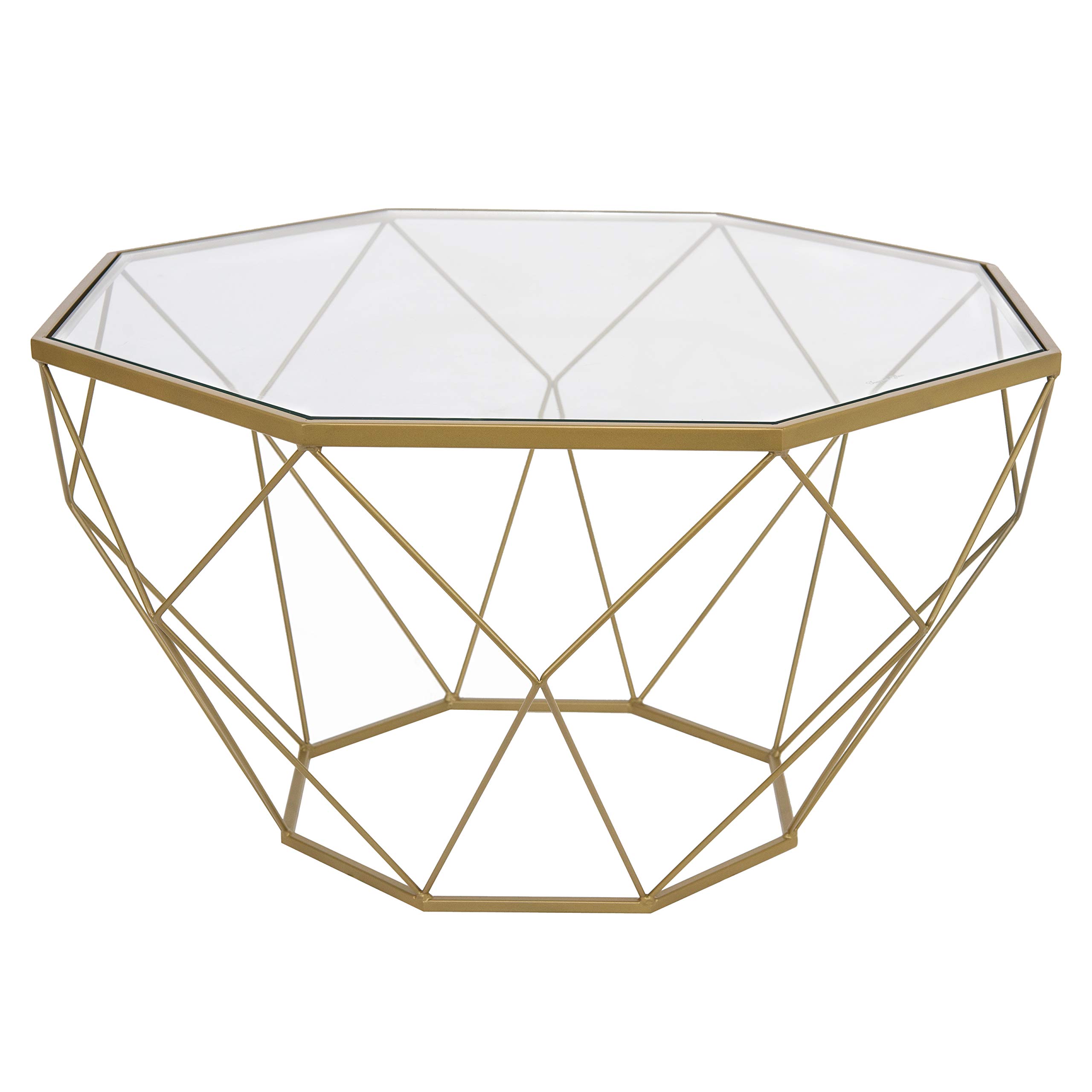 LeisureMod Malibu Coffee Table - Modern Gold Accent Table for Living Room, Lounge & Office - Perfect for Home Decor & Entertaining