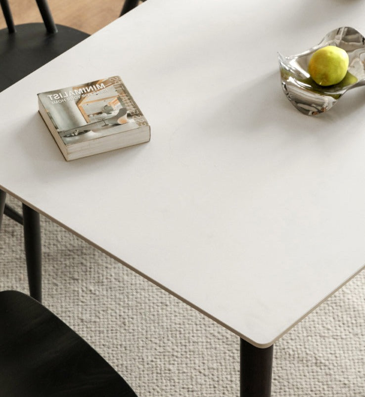Solid Oak Wood Rock Plate Dining Table - Rustic Farmhouse Style for Kitchen, Dining Room & Outdoor Patio