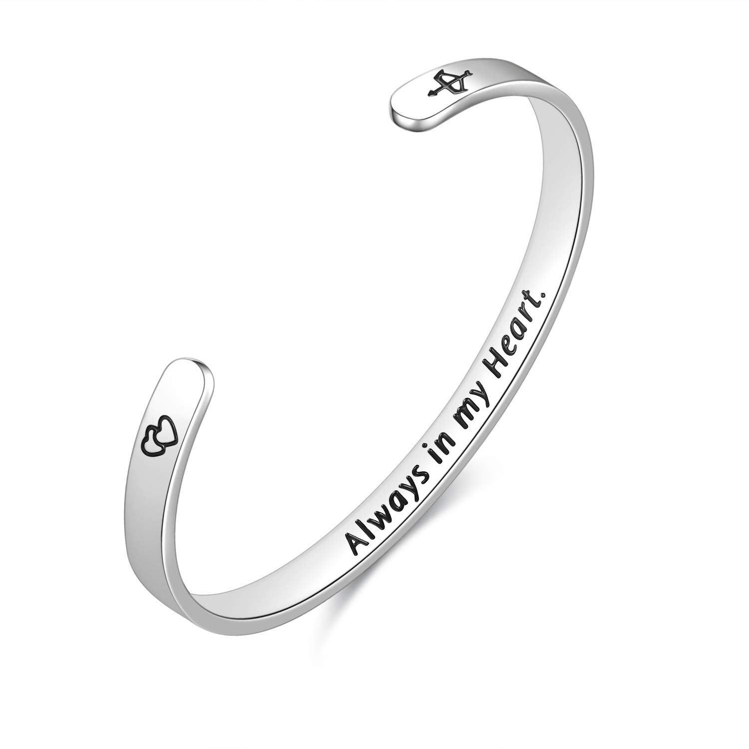 Enni of York Inspirational Bracelets for Women - Keep Going Engraved Cuff Bracelet, Personalized Gift for Her, Mom, Girl, Men - Motivational Jewelry for Daily Wear, Work, Gifts & Special Occasions