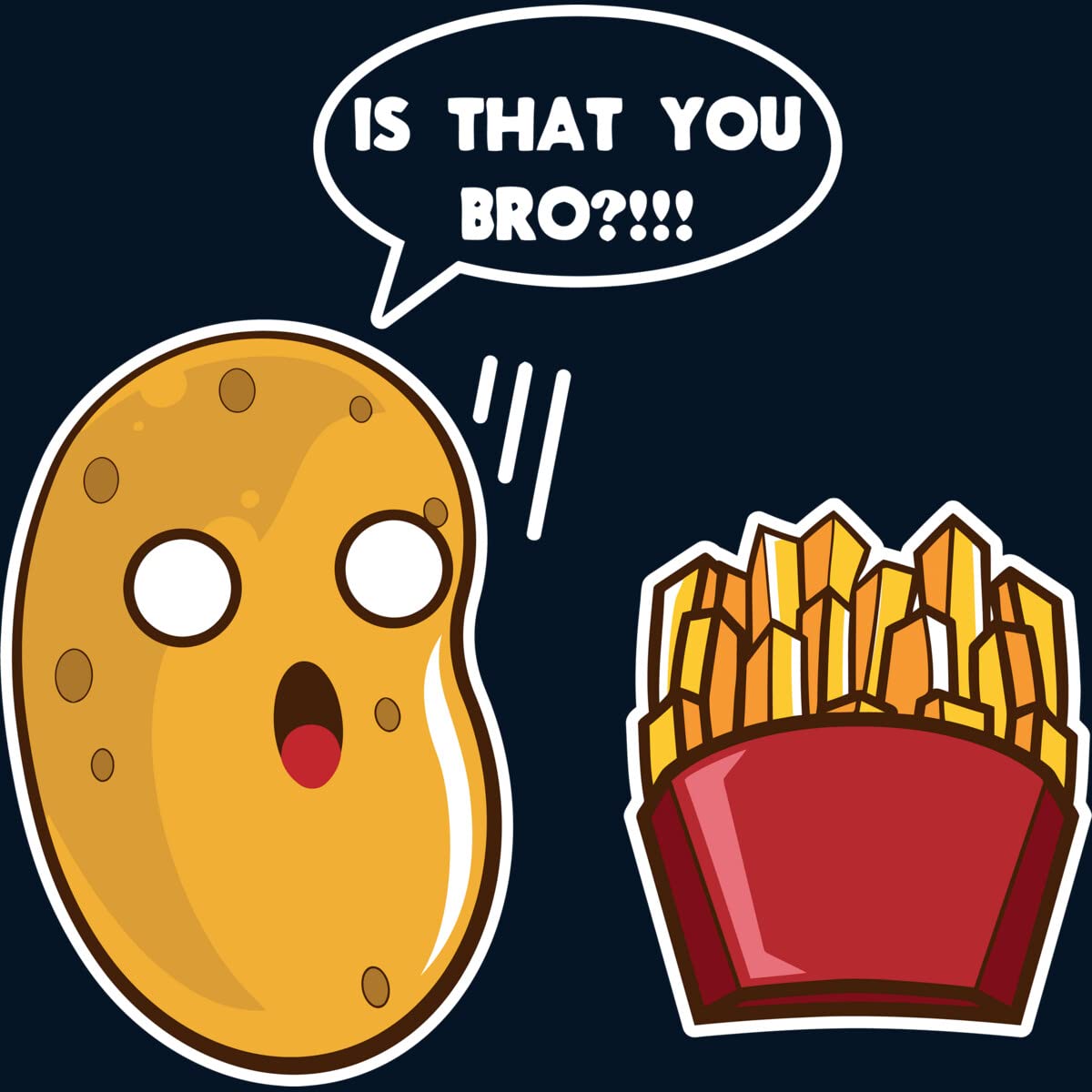 Design By Humans Men's I Am A Potato French Fry Graphic Tank Top - Funny Novelty T-Shirt for Casual Wear & Gifts - Perfect for Summer Outfits, Lounge Wear, and Potato Lovers