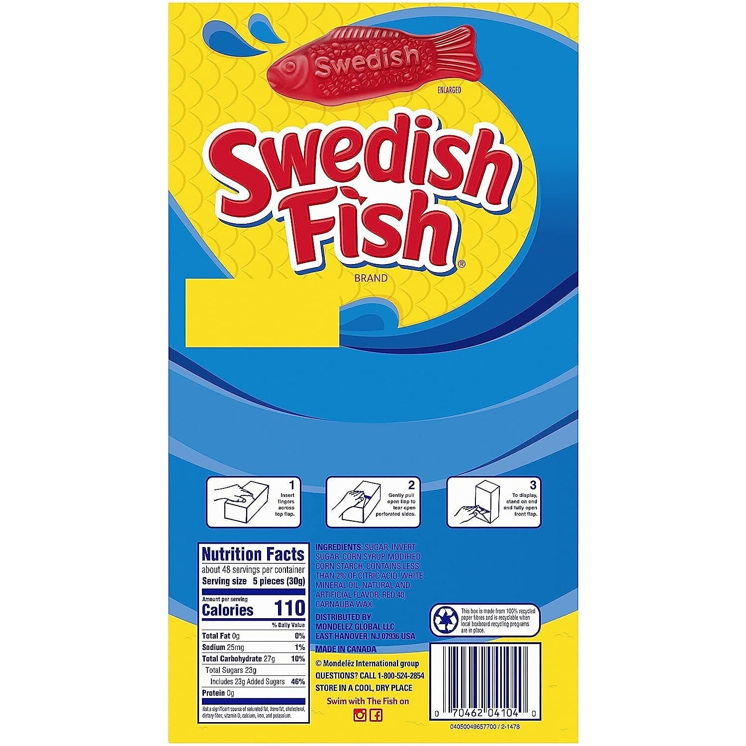 Swedish Fish 240-Piece Bulk Candy Snacks - Grab & Go Reception Box for Parties, Office & Movie Nights - Delicious Red Gummy Fish Treats
