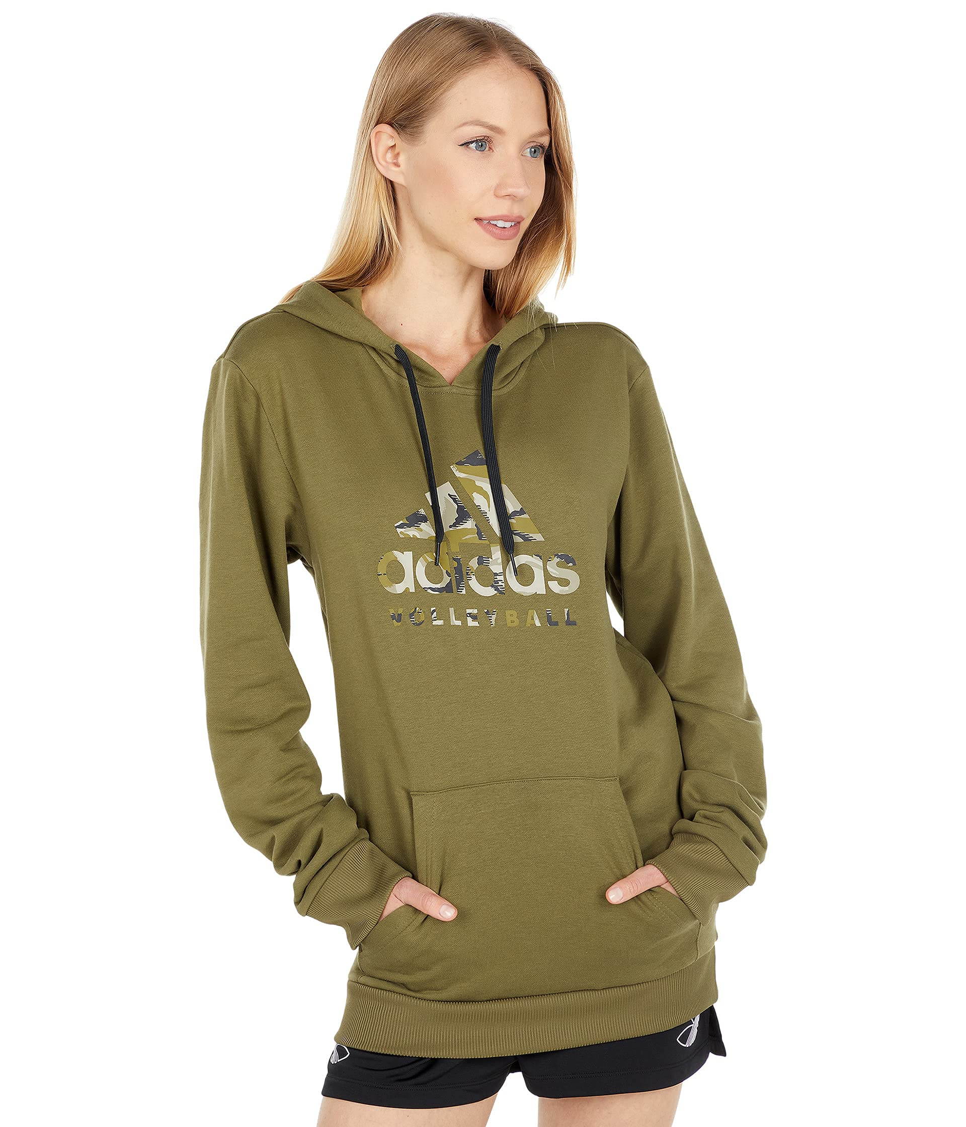 Adidas Women's Volleyball Graphic Camo Hoodie - Stylish Pullover Sweatshirt for Sports & Casual Wear - Perfect for Training, Gym & Outdoor Activities
