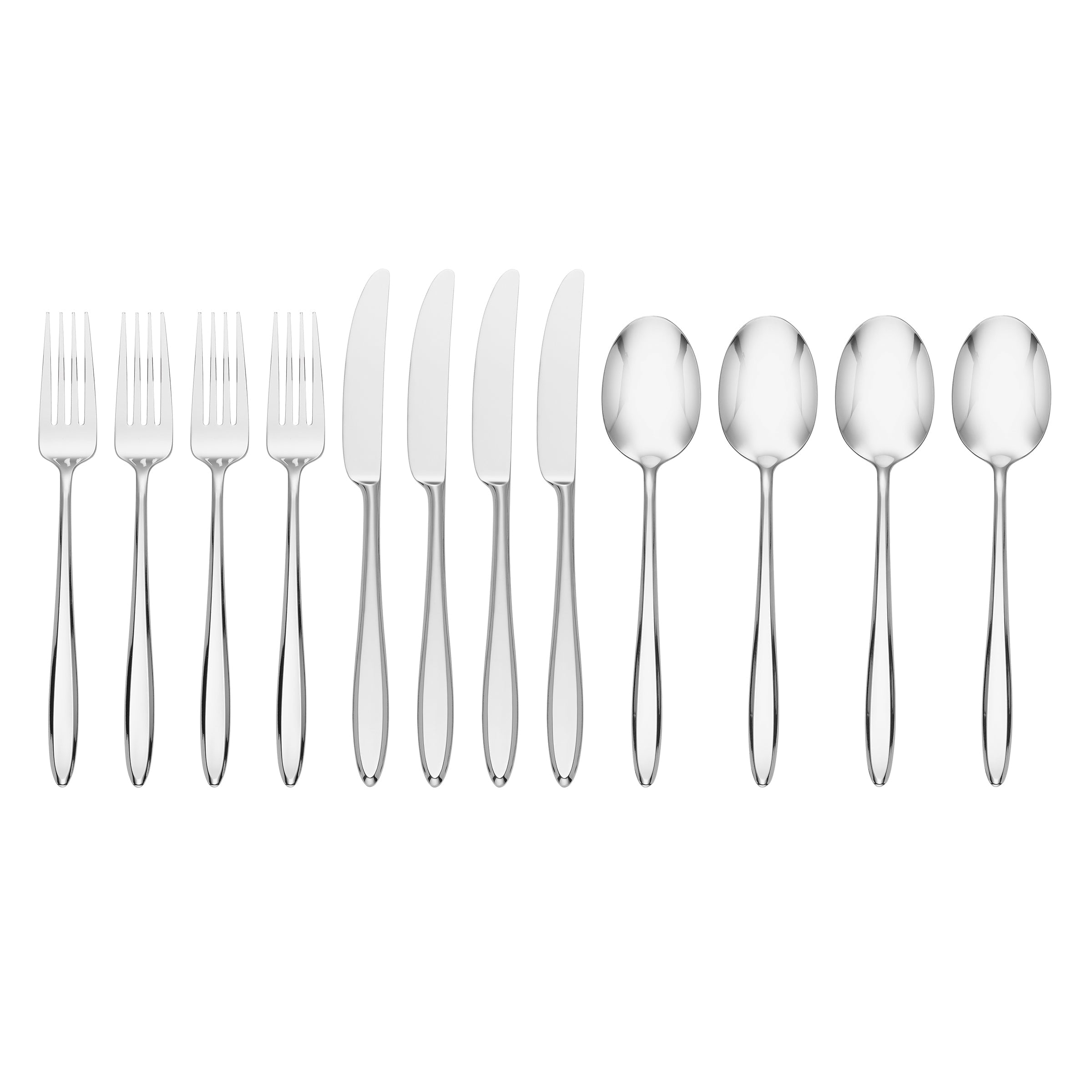 Premium Ayla 12-Piece Stainless Steel Flatware Set - Dinner Fork, Salad Fork, Teaspoon & Dinner Knife - Elegant Tableware for Home, Restaurant & Wedding Use
