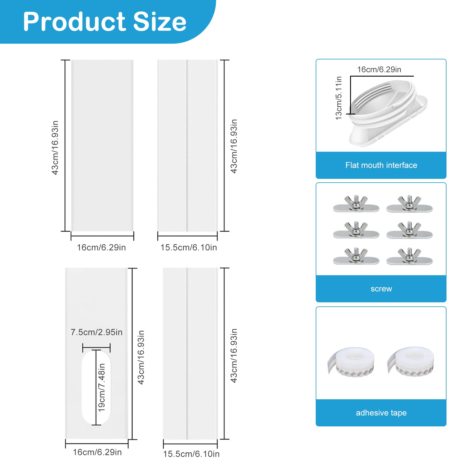 Universal Portable Air Conditioner Window Kit - Adjustable Length 17