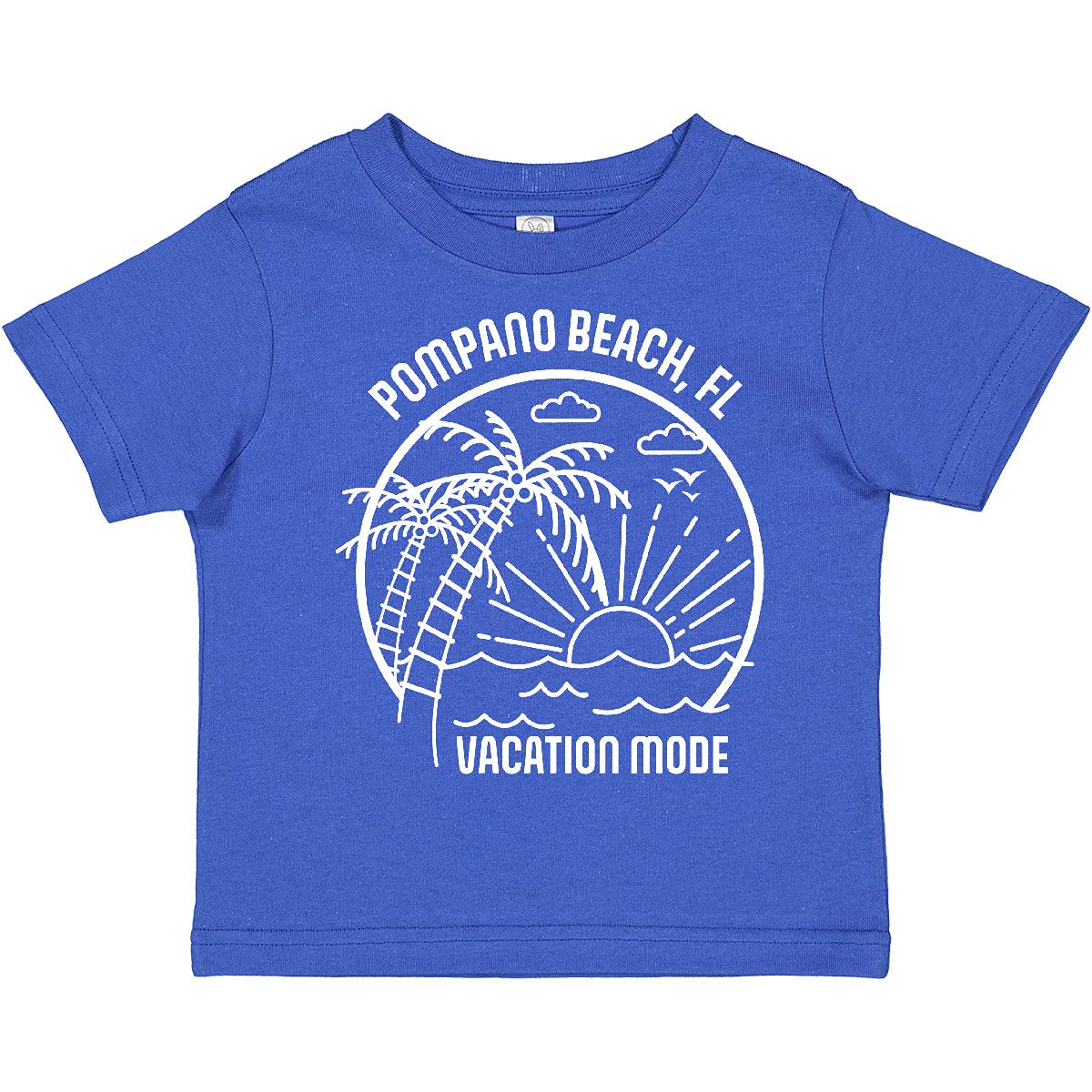 Inktastic Summer Vacation Mode Pompano Beach Florida Toddler T-Shirt - Cute Florida Beach Outfit for Boys & Girls - Perfect for Beach Trips, Family Vacations & Summer Fun