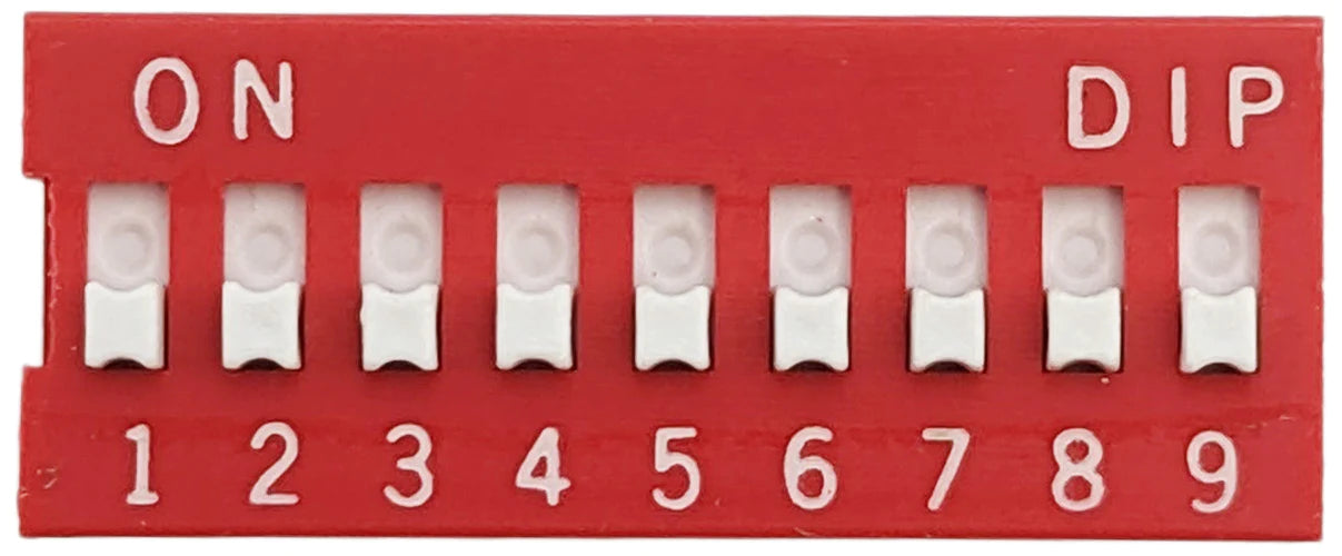 9-Position DIP Switch SPST 18 Pin Red 24.3x9.9x5.3mm - Perfect for PCB Circuit Boards, Industrial Controls & Electronic Prototyping