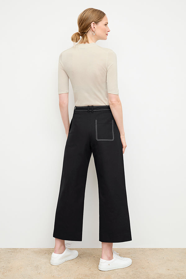Abby Jean Contrast Stitch Eco-Friendly Denim Jeans - Black | Sustainable Fashion for Casual Wear & Everyday Outfits