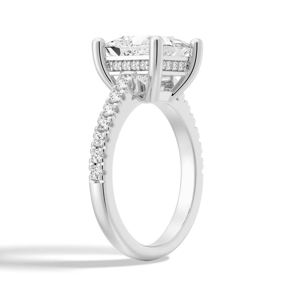 Stunning Moissanite Princess Cut Engagement Ring with Hidden Halo - Perfect for Proposals, Anniversaries & Bridal Jewelry