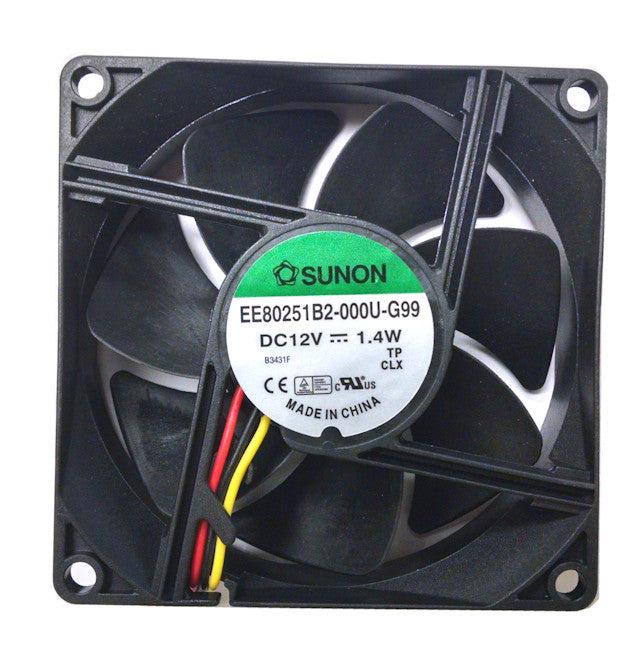 Sunon 80x80x25mm 12V DC 3-Pin Medium Speed Cooling Fan EE80251B2-000U-G99 for PC Case, Electronics & DIY Projects - Quiet Operation, High Airflow