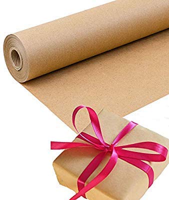 YNK 16-Inch Brown Kraft Paper Roll - 4mm Thickness for Wall Art, Painting, Drawing & Wrapping | Kids Easel Paper | Includes Free 25-Meter Jute Rope (10 Meters) - Perfect for DIY Crafts, Classroom Projects & Gift Wrapping