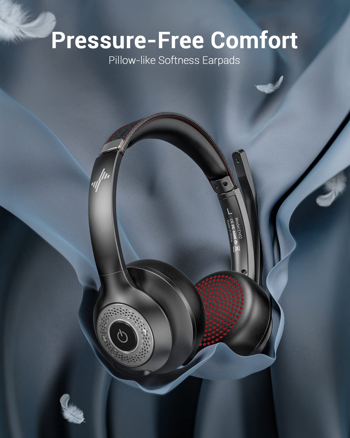 AI Noise Cancelling Wireless Bluetooth Headset V5.2 with USB Dongle & Mic Mute - Compatible with Computer, Laptop, PC, iPhone, Android, Cell Phones & Zoom Calls | Perfect for Home Office, Online Meetings, Gaming & Remote Work