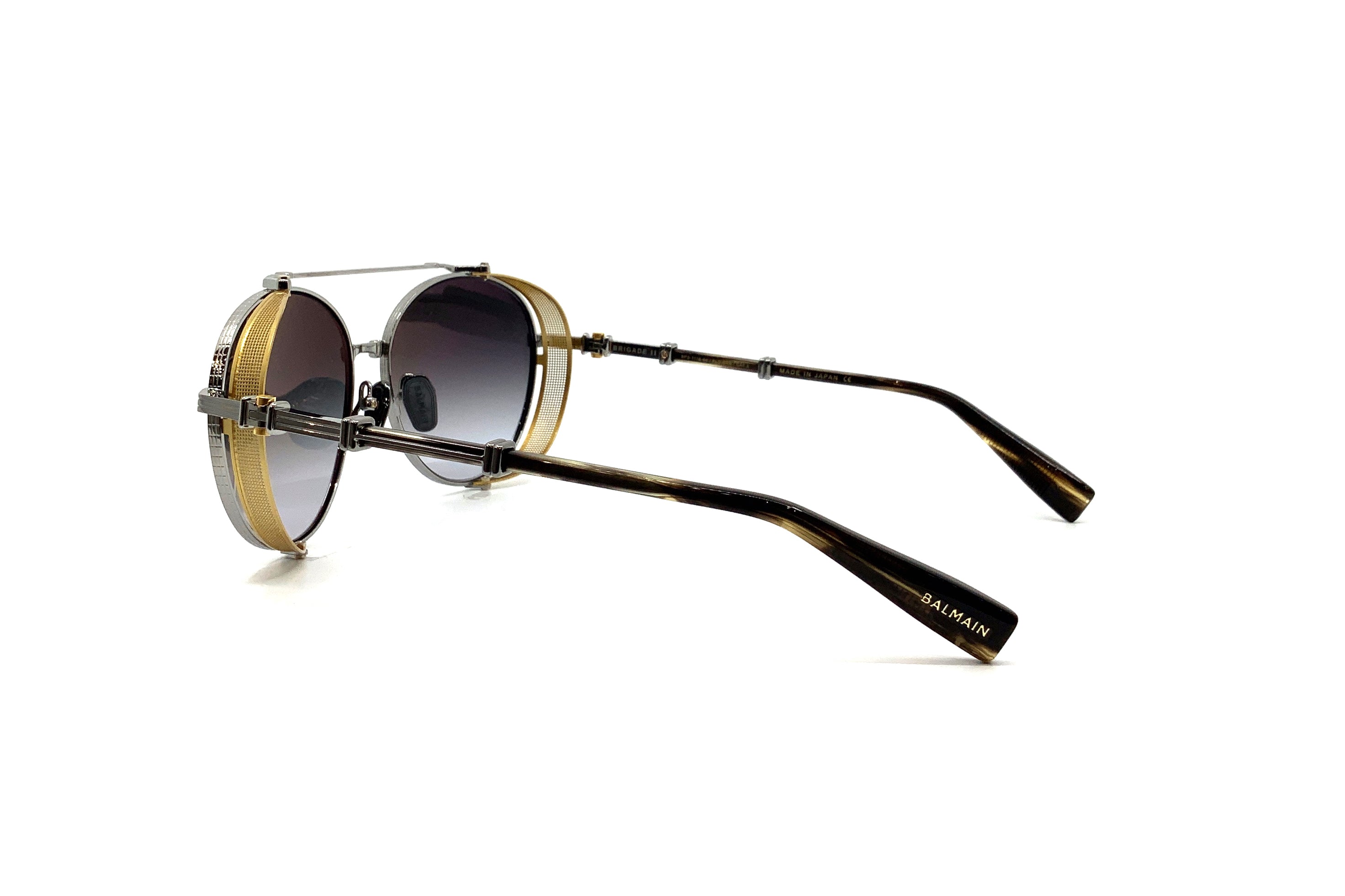 Balmain Brigade II Sunglasses - Silver/Tortoiseshell Frame for Women & Men | UV Protection, Fashion Accessory for Outdoor, Beach & Driving