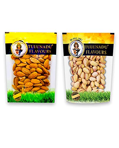 Premium Roasted & Salted Almonds - Healthy Snack Combo Pack (200g) - Zero Trans Fat, Hygienically Packed - Perfect for On-the-Go, Office & Home Snacking - Tulunadu Flavors Dry Fruits
