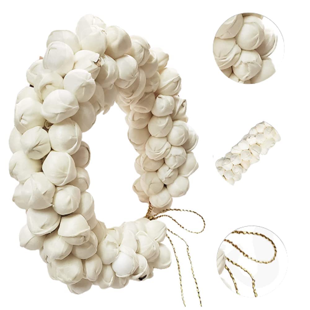 Artificial Hair Gajra for Women - Stylish White Mogra Jasmine Flower Hair Accessories | South Indian Traditional Bun Maker & 5-Piece Braid Extension Set | Perfect for Weddings, Festivals & Cultural Events