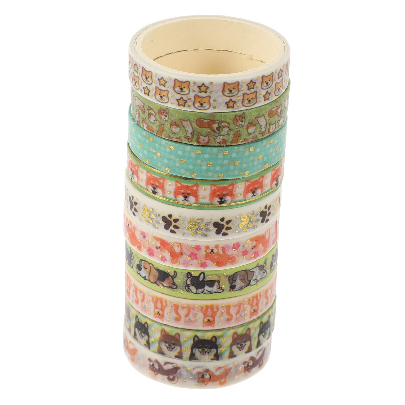 EXCEART 10 Rolls Hot Stamping Washi Tape - Colorful DIY Scrapbooking Stickers, Japanese Decorative Masking Tape for Journaling, Card Making & Heart-Shaped Crafts - Perfect for Bullet Journals, Gift Wrapping & Home Decor