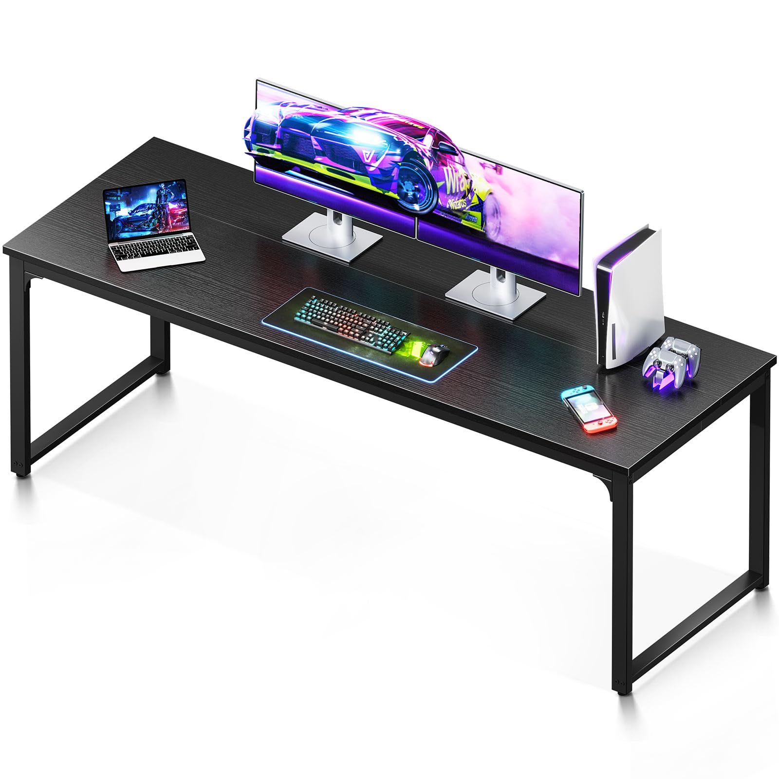 Coleshome 71 Inch Modern Simple Computer Desk - Home Office Desk, Study Writing Desk for Students, Black | Perfect for Small Spaces, Remote Work & Online Learning