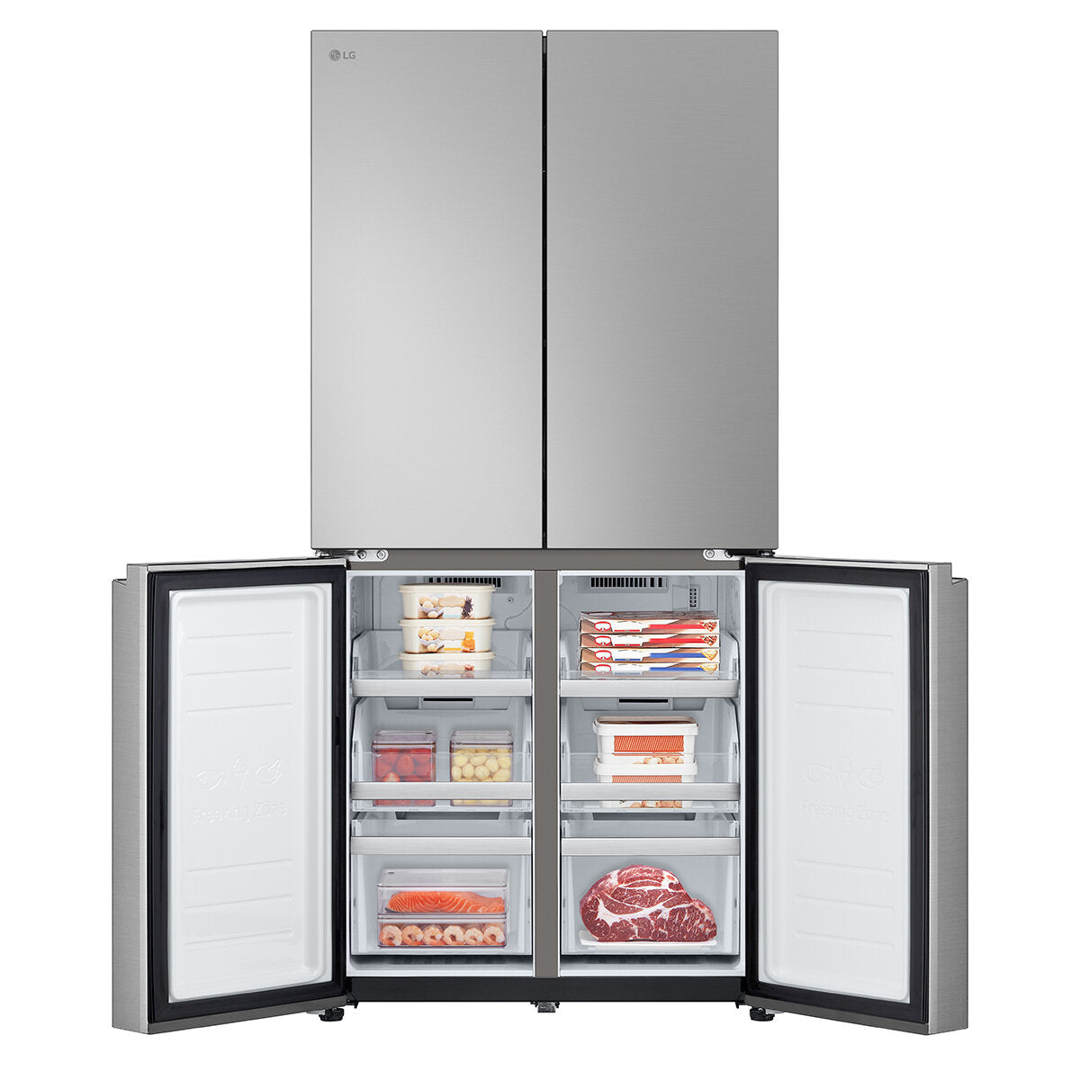 LG 530L French Door Refrigerator with Smart Cooling System - Stainless Steel GF-B505PL - Energy Efficient Large Capacity Fridge for Modern Kitchen & Family Use