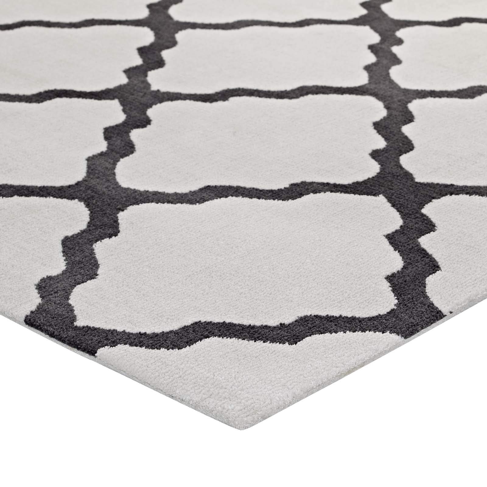 Modern Contemporary Urban Living Room Area Rug - Soft Fabric Carpet Runner in Multi-Gray Shades for Lounge, Bedroom & Hallway Decor