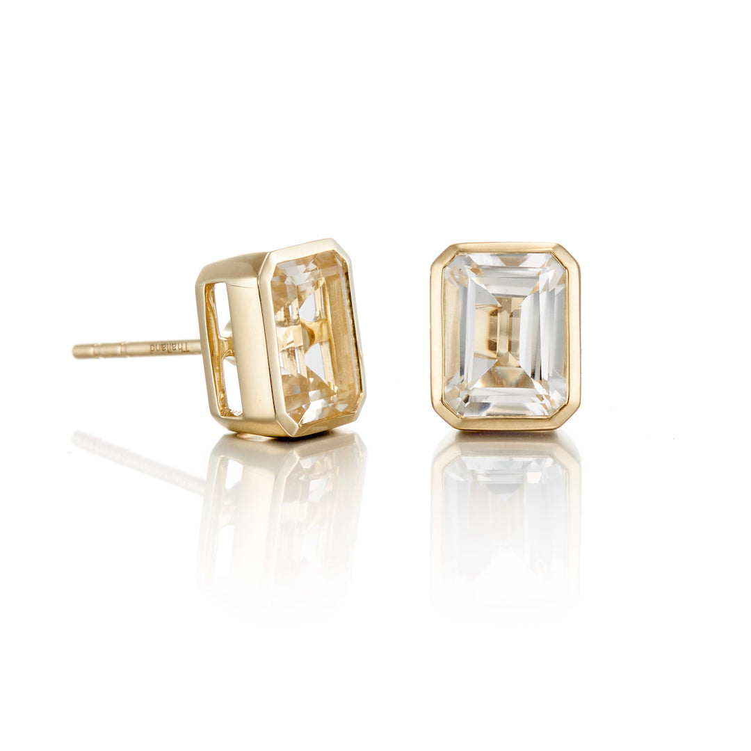 White Topaz Newport Earrings – Elegant Sterling Silver Jewelry for Women, Perfect for Weddings & Special Occasions