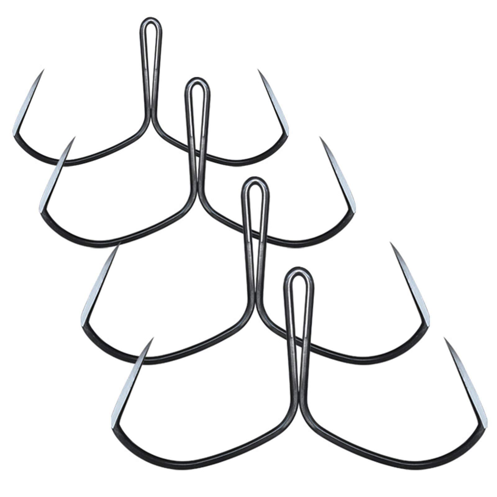5Pcs Sharp Non-Barb Sickle Fishing Hooks - Durable Ice Fishing Gear for Freshwater & Saltwater Angling | Perfect for Trout, Bass, and Walleye Fishing