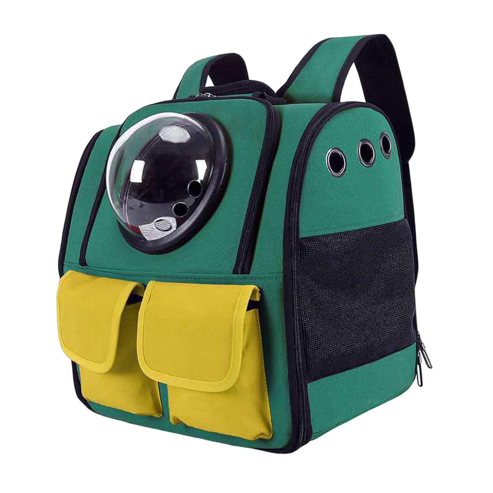 Enakshi Portable Cat Backpack Carrier - Mesh Breathable Pet Carrier for Small Dogs & Puppies - Lightweight Travel Carrier for Hiking, Airplane & Outdoor Adventures (Green)