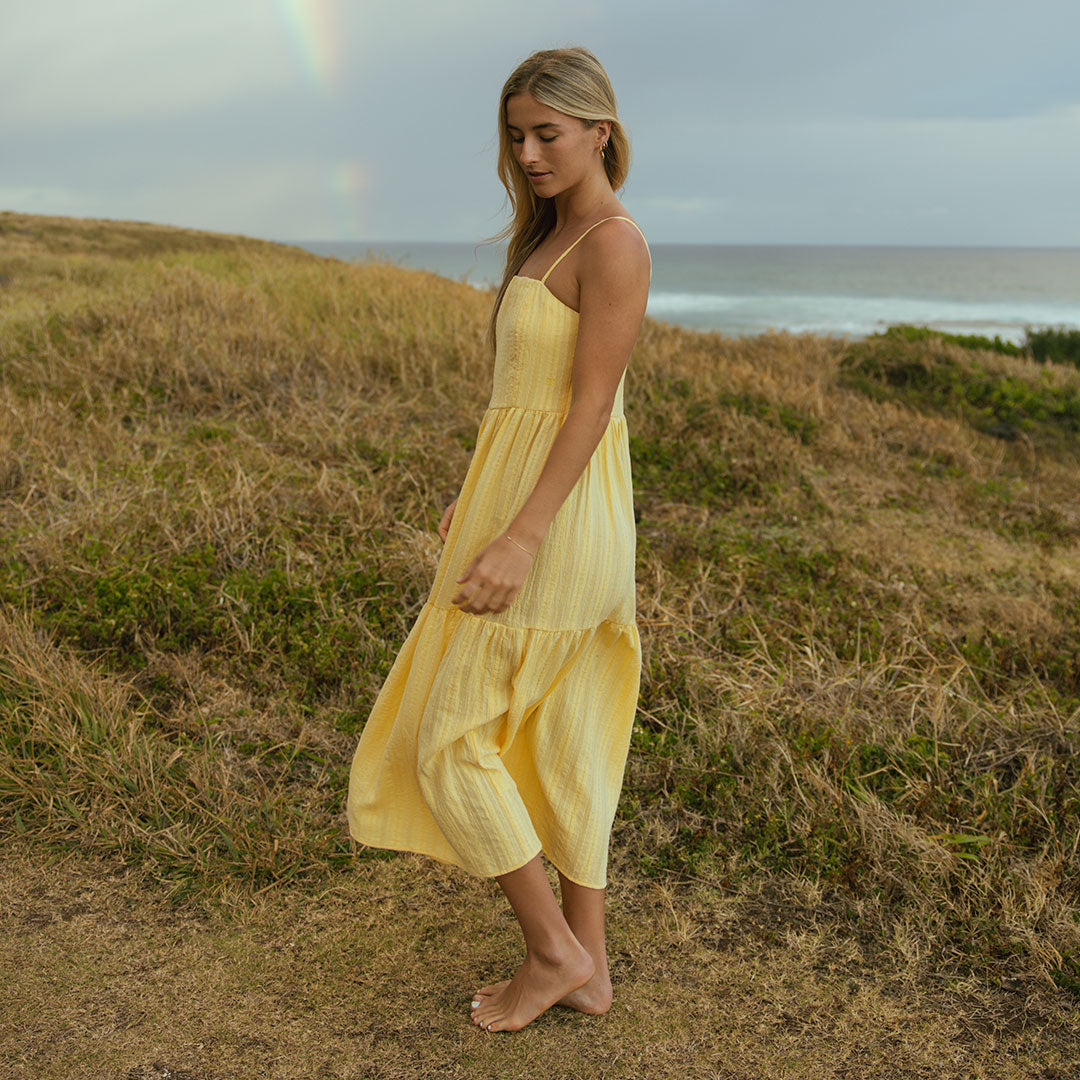 Butter Midi Dress for Women - Elegant Summer Beach Dress for Vacation, Party, and Casual Wear