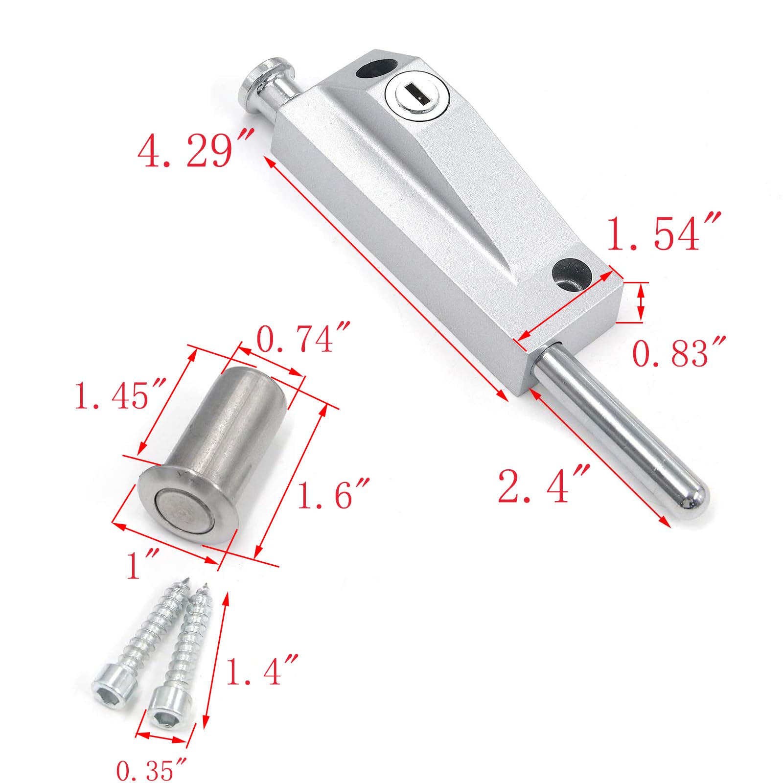 MY MIRONEY Sliding Door Lock - High Security Auxiliary Lock for Windows & Glass Patio Doors (Yale Keyway Compatible) - Perfect for Home, Office & Apartment Safety