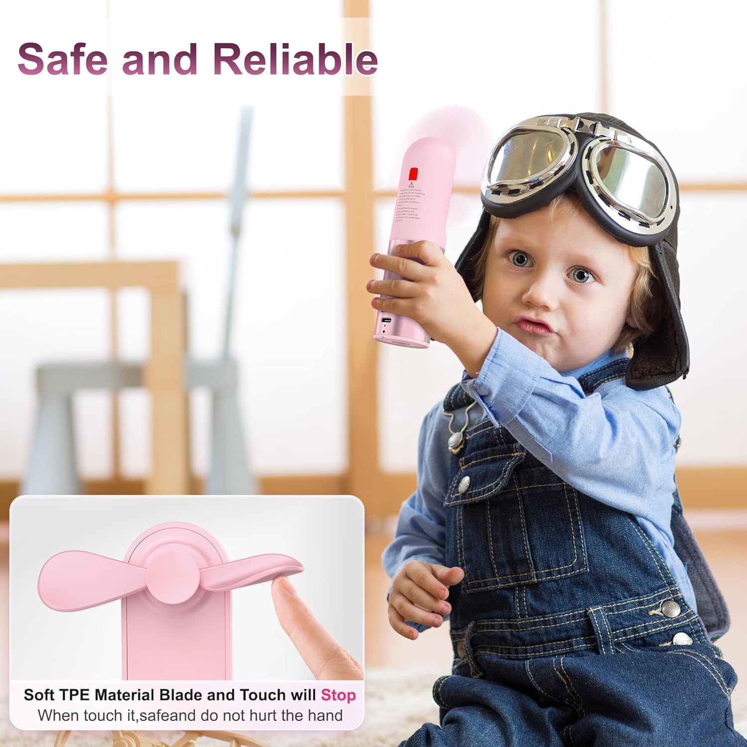 Portable 4-in-1 Rechargeable USB Mini Fan - Handheld Personal Desk Fan with Power Bank, Hand Warmer & Flashlight for Travel, Camping, Office, Home & Outdoor Activities