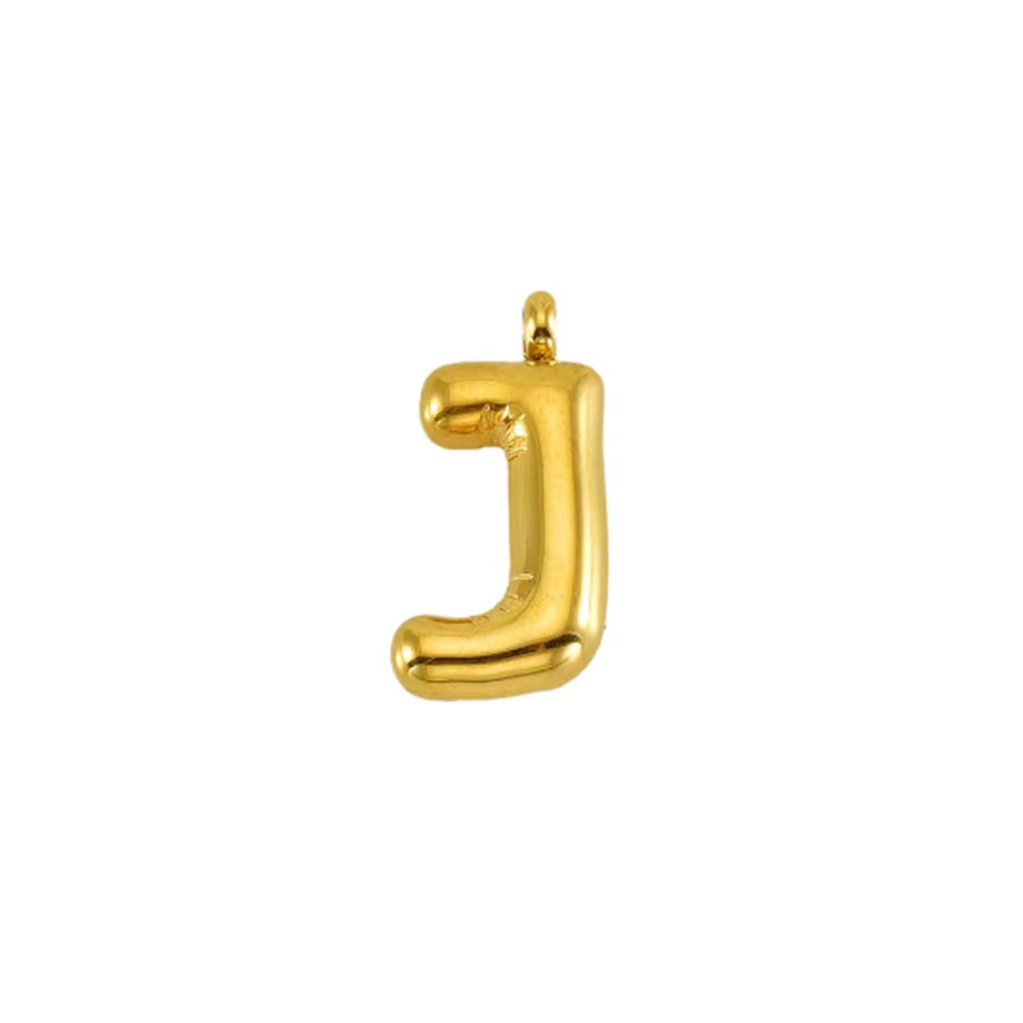 Puffy Gold Letter Pendant Necklace - 14K Gold Plated Initial Charm Jewelry for Women - Perfect for Gifts, Birthdays & Everyday Elegance