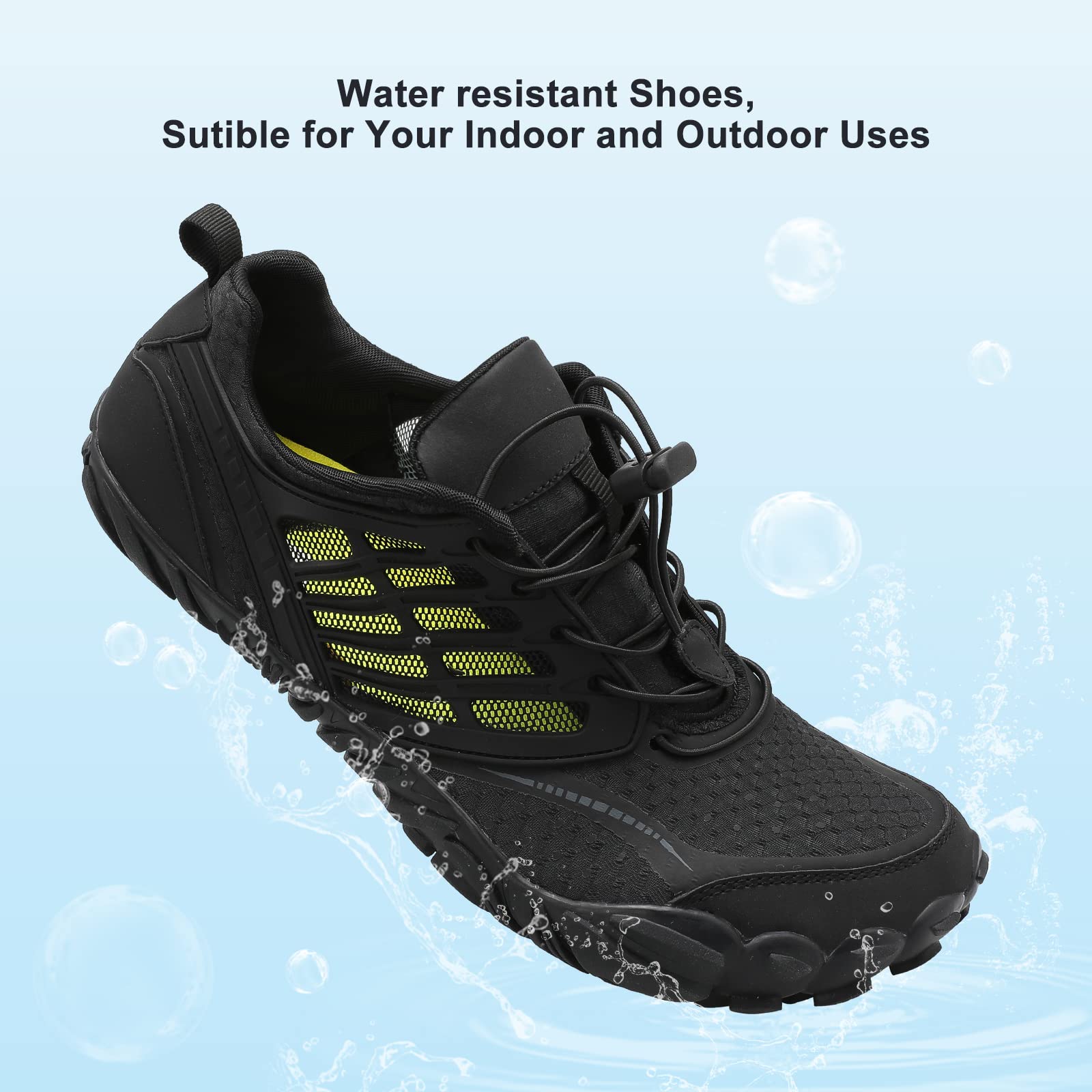 **Men's & Women's Water Shoes - Quick Dry Barefoot Aqua Shoes with Ventilation Holes for Beach, Hiking, Surfing, Boating, Fishing & Kayaking | Lightweight Swim Shoes for Outdoor Water Activities**