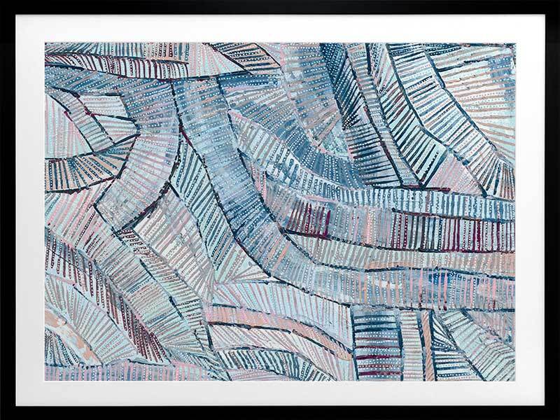 Dhala Bu Nya Bula Blue Framed Art Print - Modern Wall Decor for Living Room, Bedroom & Office - Perfect for Home & Office Decoration
