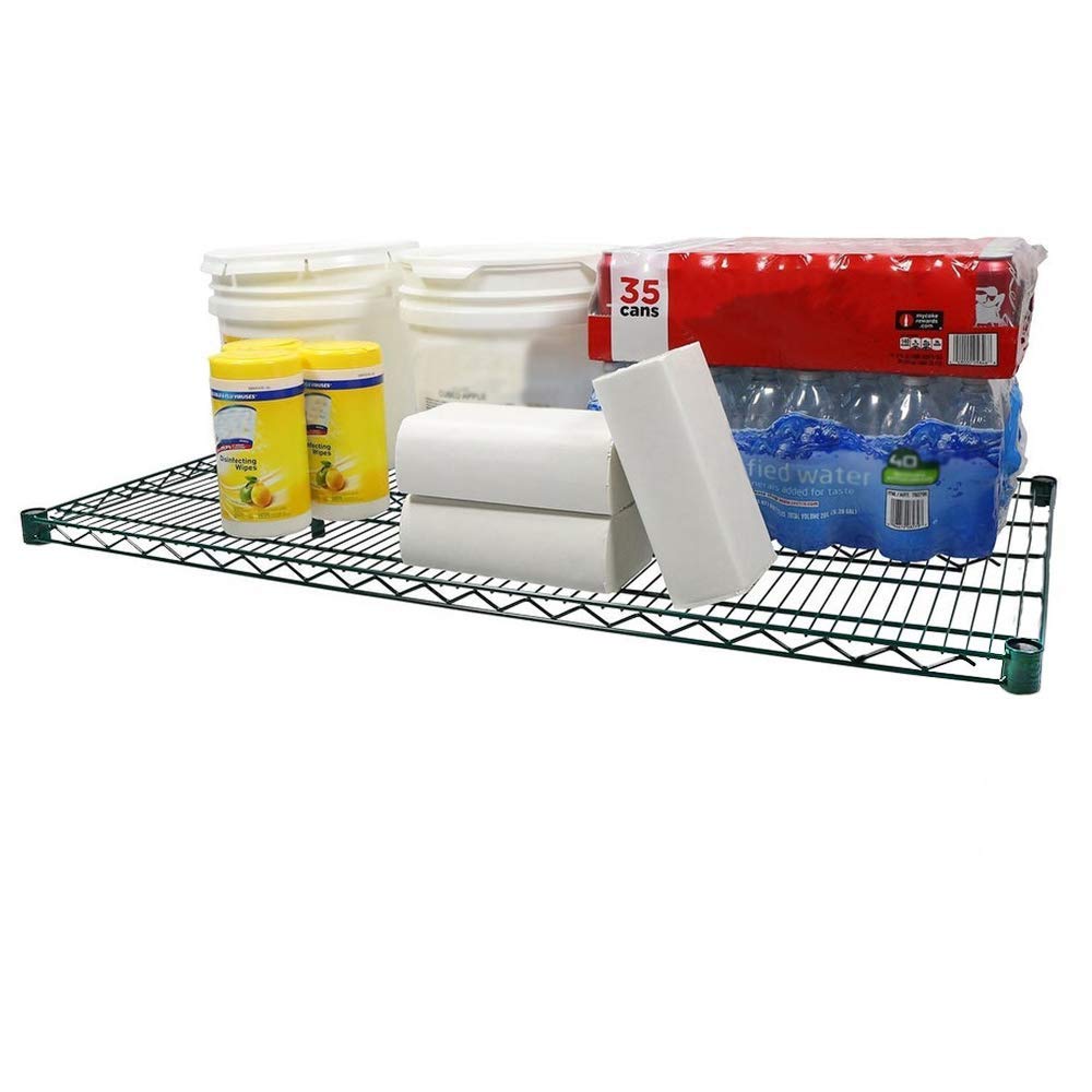 2-Pack Green Epoxy Wire Shelves - 14