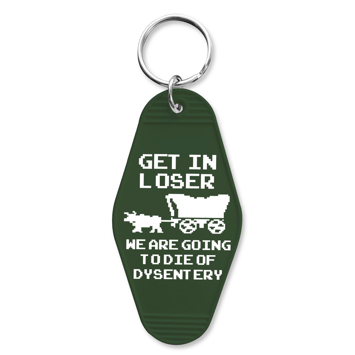 Oregon Trail Dysentery Keychain - Retro Video Game Inspired Room Key Holder - Perfect for Gamers, Nostalgia Lovers & Travel Accessories