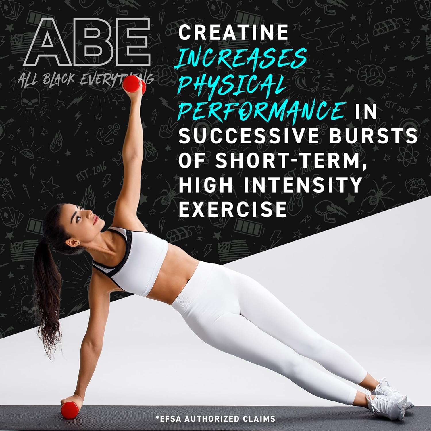 ABE Creatine Monohydrate Powder 24594150 - Pure Muscle Building Supplement for Athletes & Bodybuilders | Pre-Workout & Post-Workout Recovery