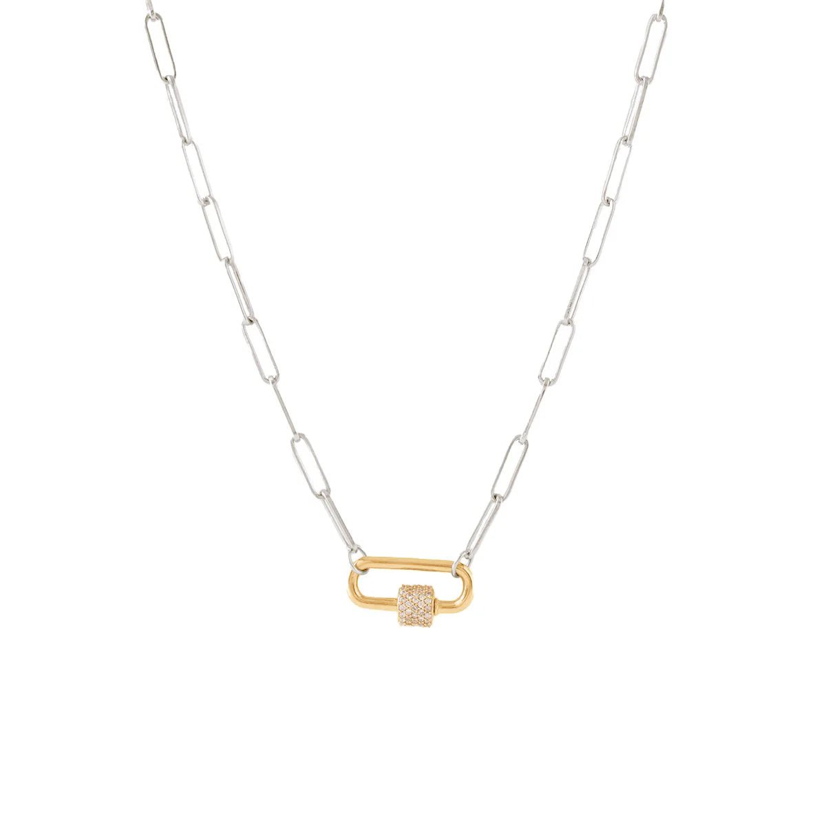 POISE Oval Link Open Ended Necklace in Silver - Adjustable Chain for Layering & Stacking - Perfect for Everyday Wear & Gift Giving