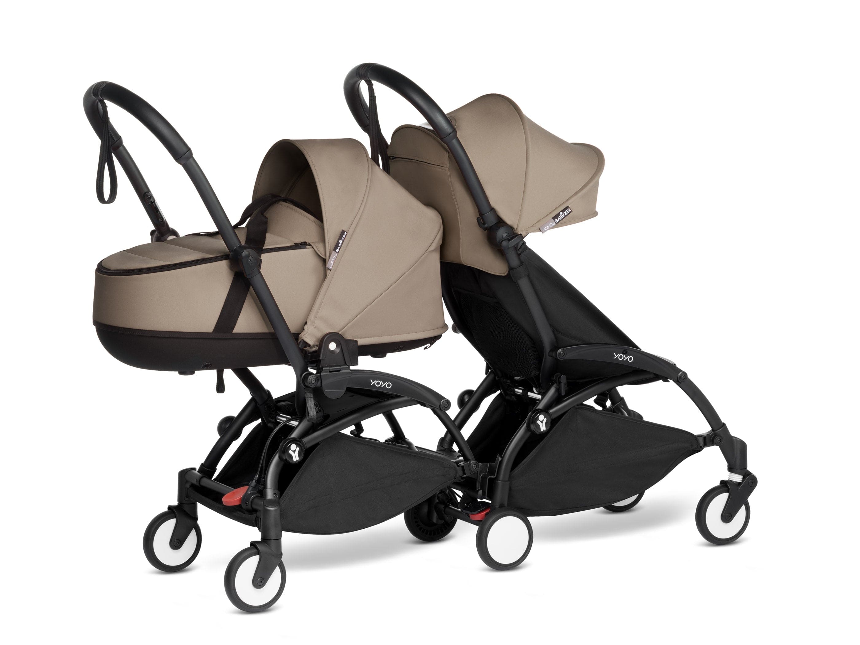 Stokke YOYO 3 Double Stroller for Twins - 6+ Months Front Seat with Bassinet Back - Lightweight Compact Travel Stroller for City Walks & Airplane Travel
