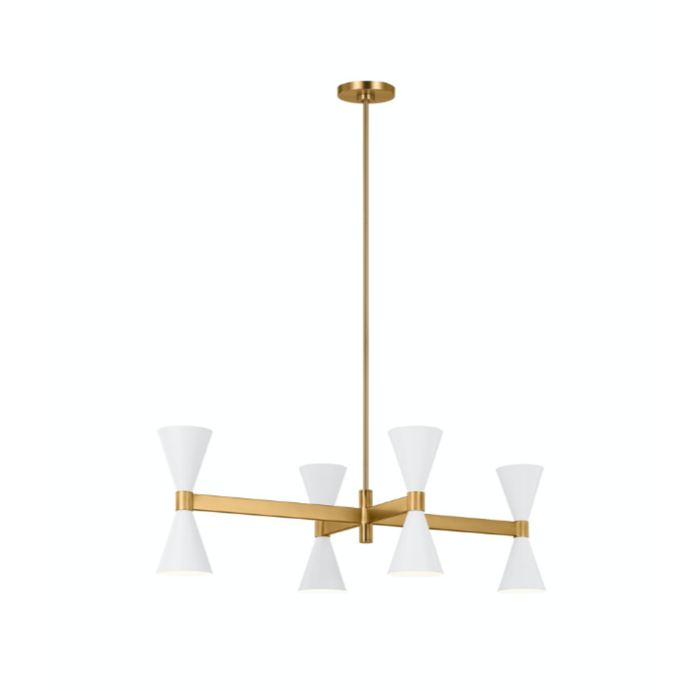 Modern Nonnie Linear Chandelier - Sleek Contemporary LED Hanging Light Fixture for Dining Room, Kitchen Island & Living Room Decor