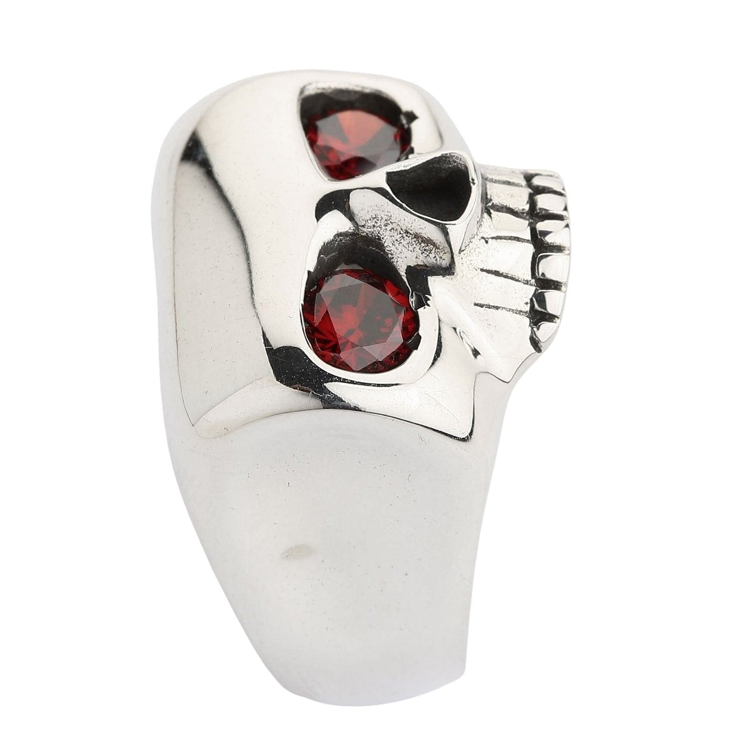 Gothic Red Eyes Skull Sterling Silver Ring for Men & Women - Perfect for Halloween, Punk Fashion, and Dark Aesthetic Jewelry Lovers
